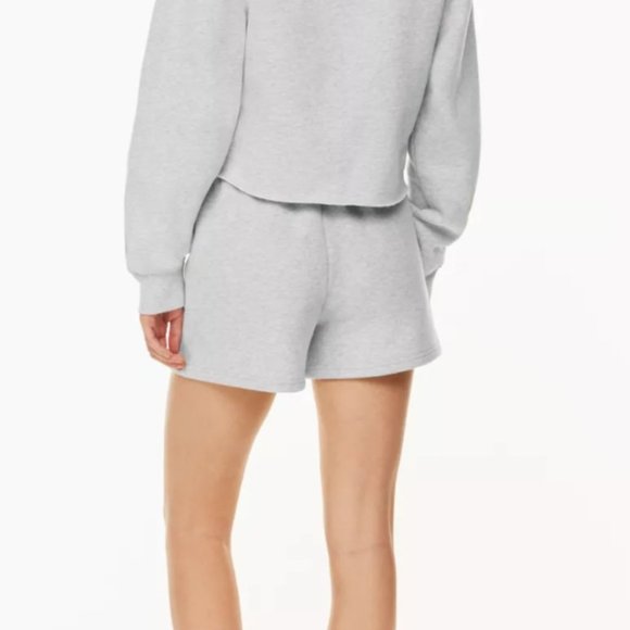 Aritzia Tna Oatmeal Cozy Fleece Perfect Hi-Rise Mini High-waisted sweatshorts S - Picture 5 of 14
